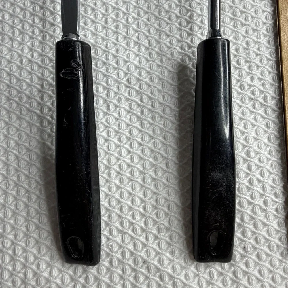 VTG EKCO Spatula Set Stainless Steel Slotted Turner & Nylon Spatula USA Black